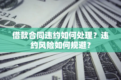 武汉借款合同违约如何处理？违约风险如何规避？