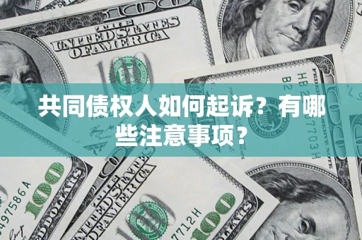 武汉共同债权人如何起诉？有哪些注意事项？